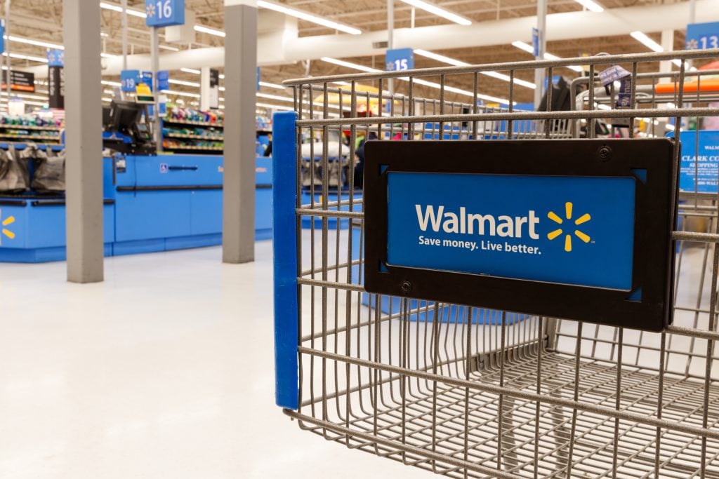 Walmart shopping cart.